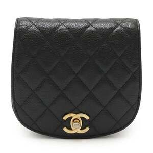 CHANEL Black Caviar Leather Hobo Bag